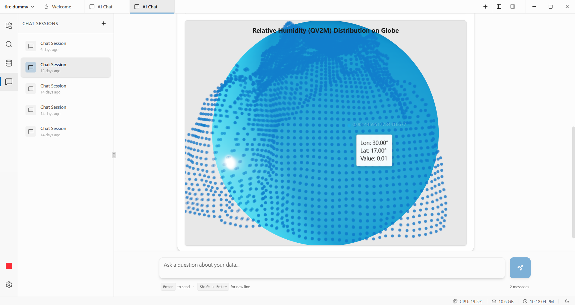 3D Globe Visualization